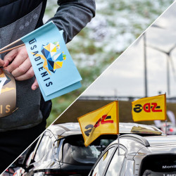 Automobilinės ir popierinės vėliavos