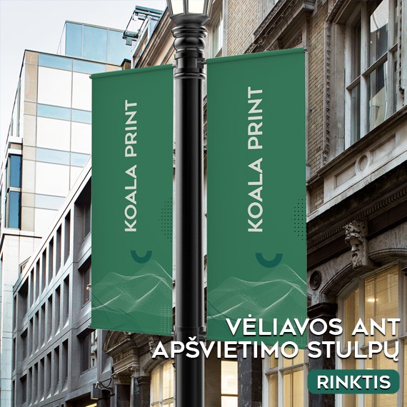 Vėliavos ant apšvietimo stulpų